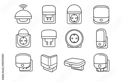 Hallway wall outline vector modern icon lamp unit icons functional smart compact
