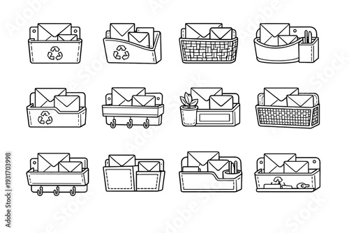 Mail eco impact outline construction vector body accessory responsible icon lightweight holder