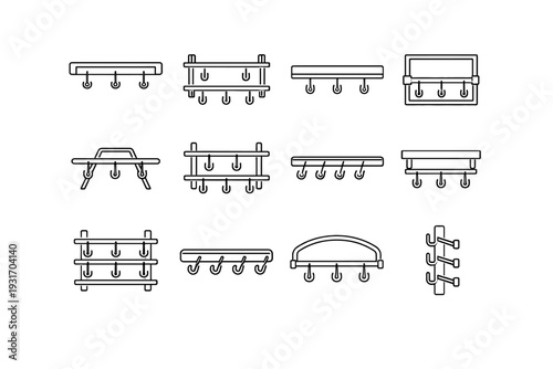 Modern cup icon outline balanced symmetry vector matte styling rack kitchen clean
