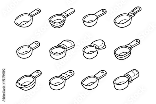 Short accessory food vector feeding clean portable scoop icon pet portability proportions