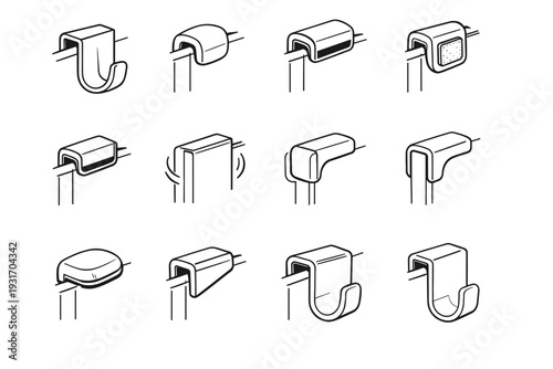 Detailing door vector accessory over edge hook rubber smooth towel icon contact