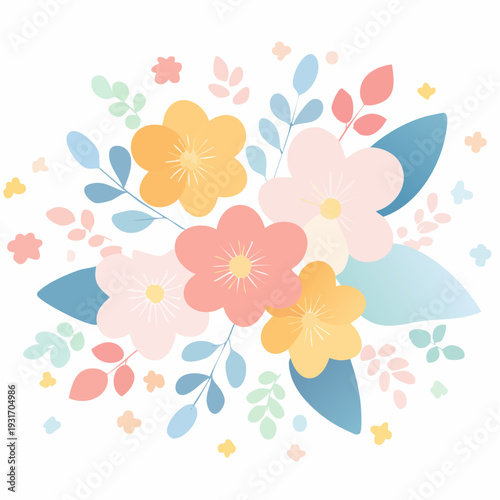 Blooming Delightful Pastel Floral Arrangement for Gentle Celebrations and Springtime Joy