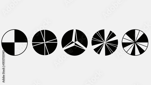 Abstract Geometric Circles with Radial Patterns and Divisions