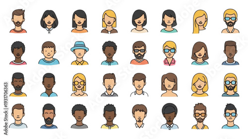 Collection of Vector Avatars of Diverse People
