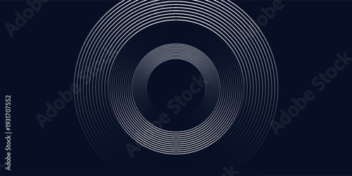 White abstract background with glowing circles. Swirl circular lines pattern. Geometric spiral. Twirl element. Modern graphic design. Futuristic technology concept. Vector