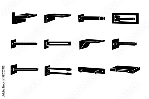 Mount generation image support shelf internal concealed compact recessed vector hidden icon