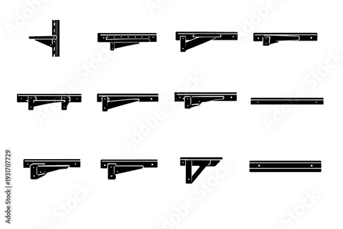 Wall track horizontal generation geometry image vector simple shelf icon support mounting