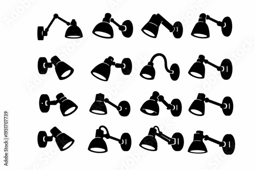 Focused icon image functional movable simple vector generation lamp task lighting hardware