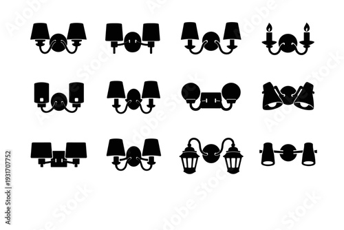 Vector image solution graphic simple wall modern lamp fixture icon silhouette light