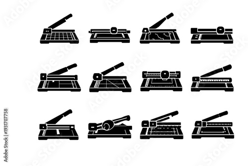 Icon generation functional simple measured black solid accuracy tool image vector aligned