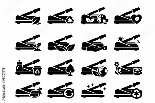 Solution care filled utility cutting item generation reusable image icon responsible simple