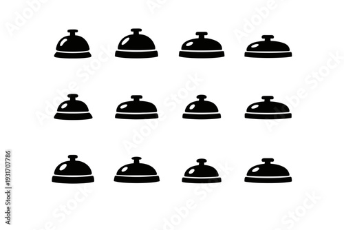 Simple icon compact service dome neat bell vector black efficient image generation