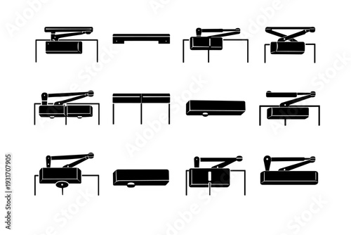 Control refined closer graphic door simple glass icon generation fitting panel image