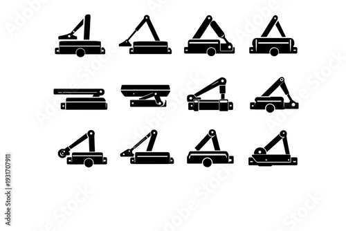 Image mechanism gentle door closing control generation simple form vector icon comfort