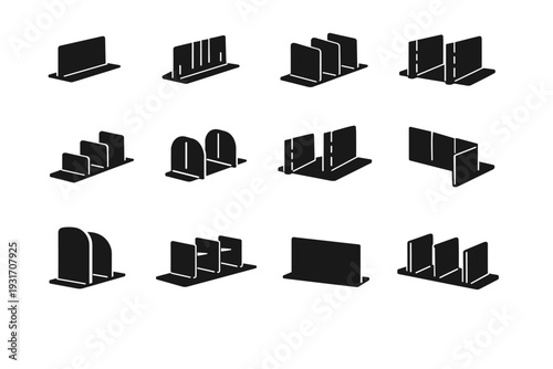Silhouette divider storage separation icon shelf partition vector insert icons organizer