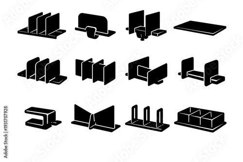 System generation solution storage utility icon simple functional clip image shelf vector