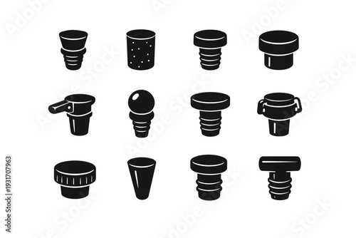 Image bottle simple cork silhouette household vector liquid reusable accessory icon stopper