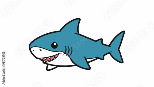 Cute Cartoon Shark Illustration - Friendly Ocean Predator