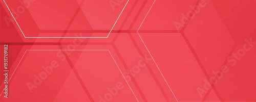 Red gradient hexagon geometric background. Business and presentation
