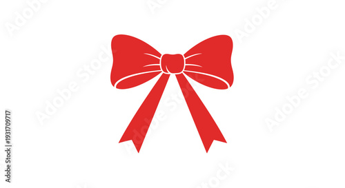 Red ribbon bow gift decoration illustration.