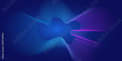 Blue and purple violet vector abstract particles soundwave