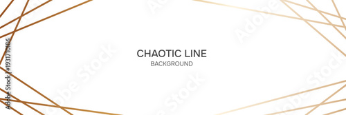 Chaotic Scattered gold line elements over deep black background. Abstract stripes design in minimal style with reserved text zone. Golden pattern for luxury banner 