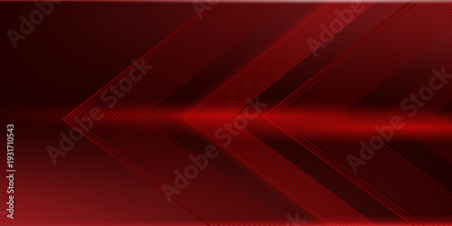 Technology red arrow glowing on dark red background. Hi speed Vector illustration