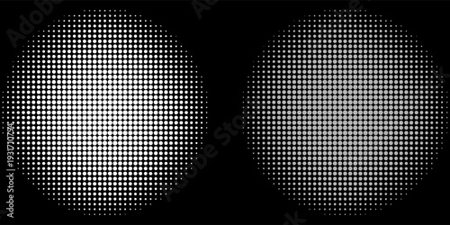 Basic halftone dots effect in black and white color. Halftone effect. Dot halftone. Black white halftone. EPS 10