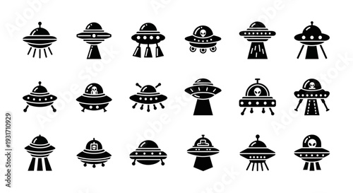 Collection of Silhouettes of UFOs