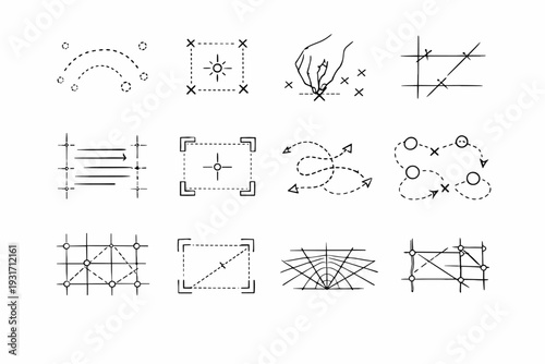 Guide simple image generation layout scaffold airy reference icon vector tender dots