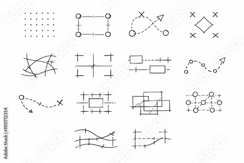 Vector simple cues planning icon airy structure dots image marks light quiet