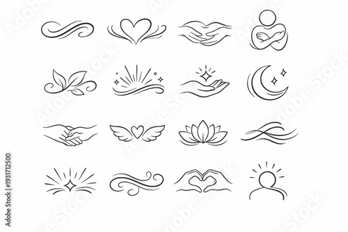 Caring image stylistic mild flourish icon airy vector focus light generation simple