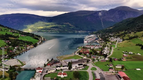 Oldebukta Olden Norway aerial shot 