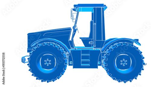tractor graphic sketch 3d illustration