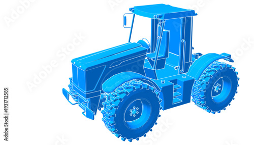 tractor graphic sketch 3d illustration