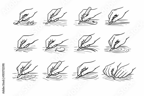 Vector generation hand meditative simple relaxed quiet arc intentional icon carve image