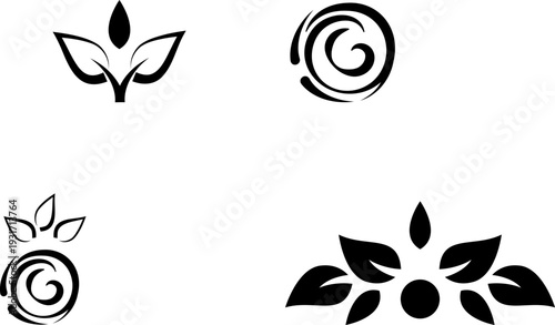 black and white set of delimiters for text, dividers