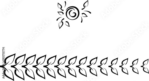 black and white set of delimiters for text, dividers