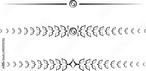 black and white set of delimiters for text, dividers