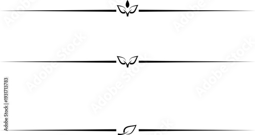 black and white set of delimiters for text, dividers