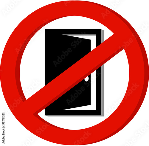 Logo icon, it is forbidden to open the door without permission