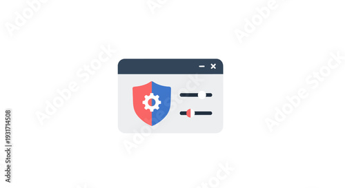A browser window with a shield icon.
