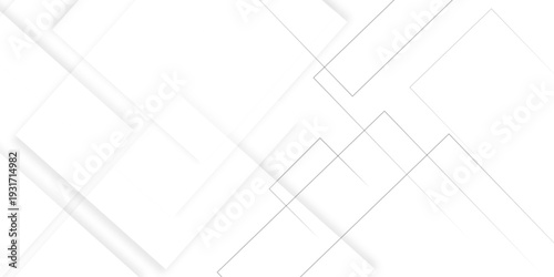 Abstract white background design with layers of textured white transparent material in triangle and squares shapes. White color technology concept geometric line vector white light grey background.