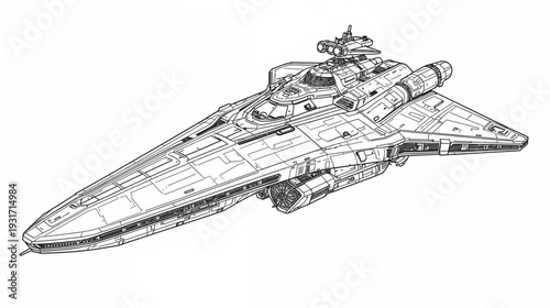 Vector Illustration of Space Ship Concept