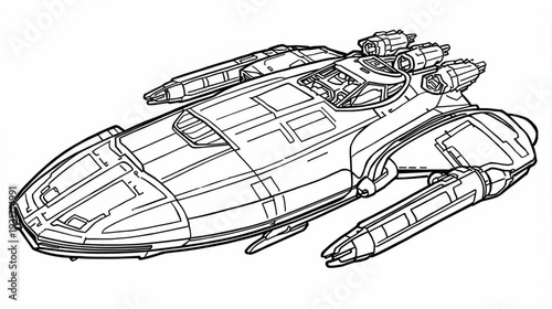 Vector Illustration of Space Ship Concept