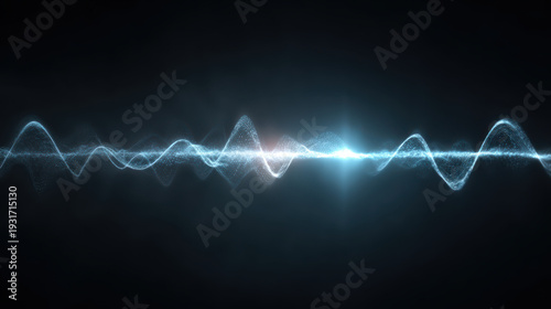 Audio waveform light glow technology interface communication concept abstract energy pattern