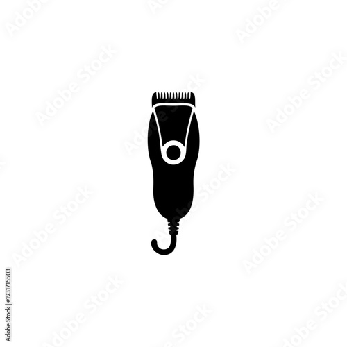 A sleek black electric razor with a hook on the handle.