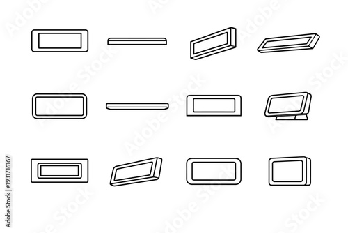 Clock digital minimal profile discreet visual vector geometry footprint icon