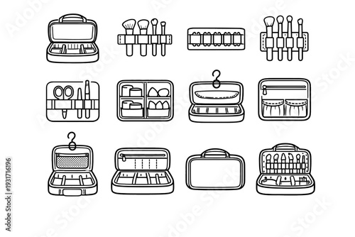 Applicator icon inner vector elastic case icons stitched holders makeup brush outline