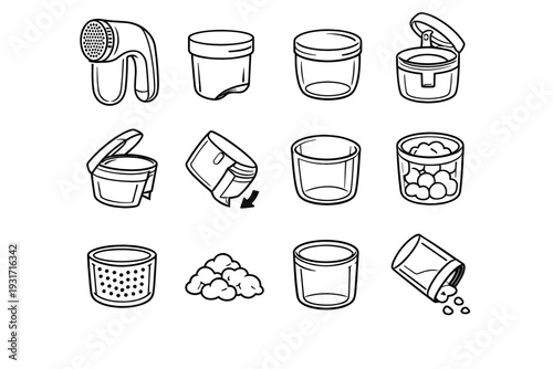 Balanced inner chamber smooth clean fuzz icon cordless storage lint remover vector